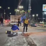 Cena do atropelamento fatal em Cuiabá envolvendo idoso
