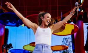 Ivete Sangalo no palco do Rock in Rio, estabelecendo recorde de shows
