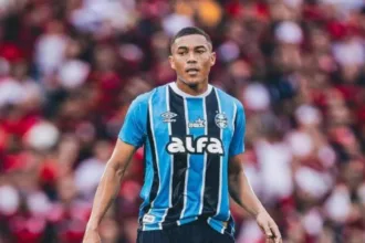 Grêmio comemora gol na Copa do Brasil