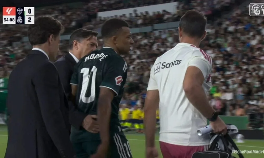 Kylian Mbappé faz 2 a 0 para o Real Madrid contra o Elche na LaLiga