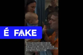 e-#fake-video-de-presidiario-se-emocionando-ao-abracar-esposa-e-filho-bebe;-cena-foi-criada-com-ia
