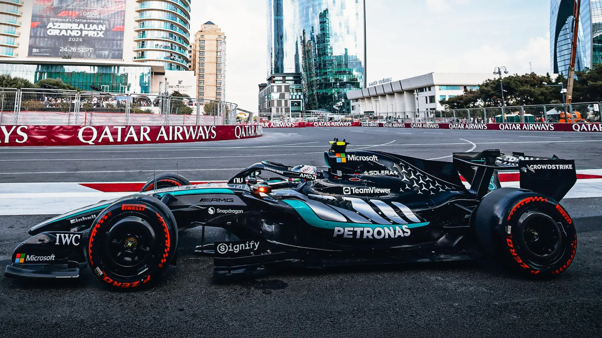 Russell voa em Baku e conquista 4ª pole da temporada na F1; Bortoleto larga em 17º