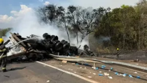 motorista-morre-apos-caminhao-pegar-fogo-em-acidente-na-br-153,-em-sao-luiz-do-norte