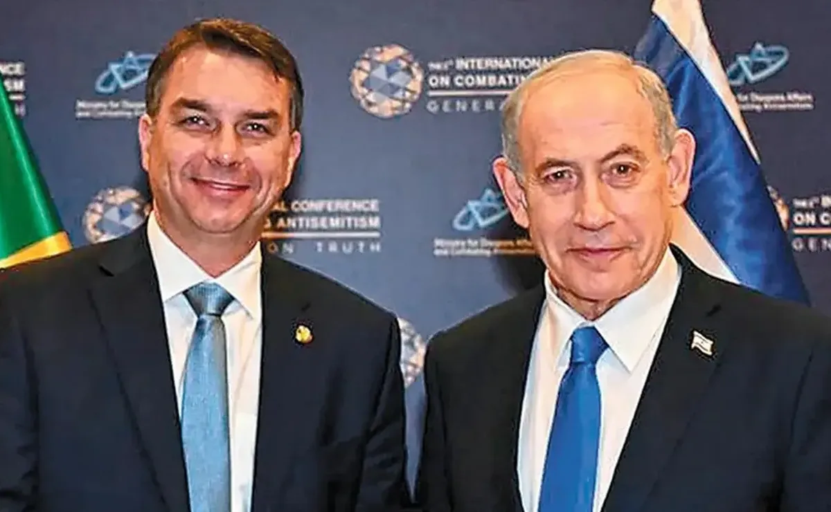 netanyahu-liga-para-flavio-bolsonaro-e-o-convida-a-visitar-israel:-‘renovar-profunda-amizade’