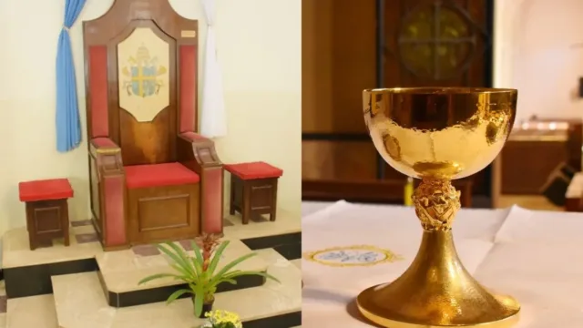 Cátedra e cálice guardam memória da visita de João Paulo II a Goiânia, há 35 anos