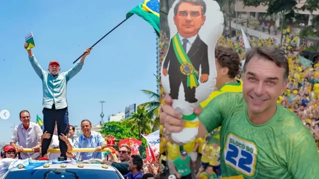 Lula e Flávio Bolsonaro concentram últimos atos de campanha na Região Sudeste, a mais populosa do país