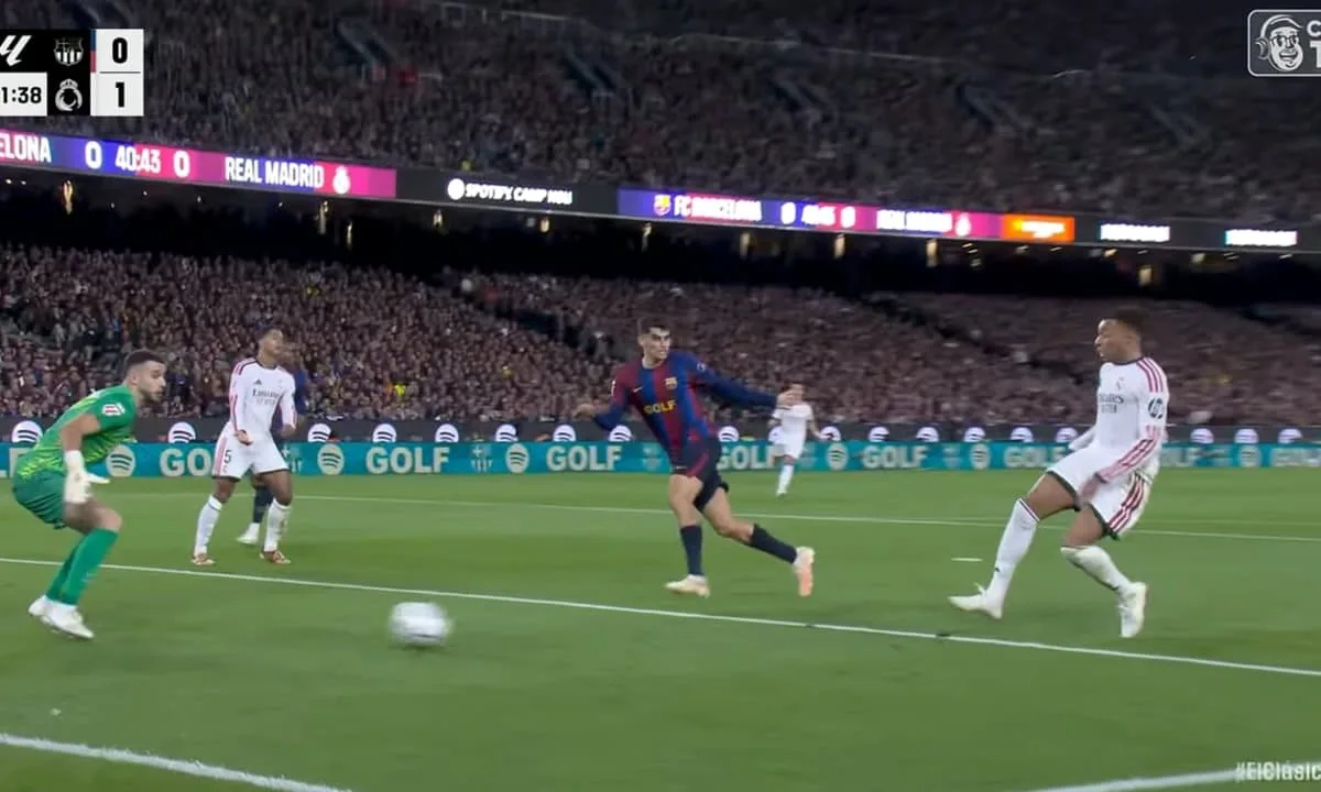 barcelona-x-real-madrid:-mbappe-abre-1-a-0-no-1o-tempo-do-classico-pela-10a-rodada-de-laliga-no-camp-nou