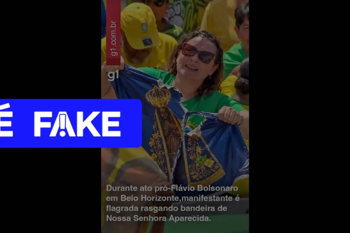 e-#fake-foto-de-mulher-rasgando-bandeira-de-nossa-senhora-aparecida-em-ato-de-apoio-a-flavio-bolsonaro;-cena-foi-criada-com-ia